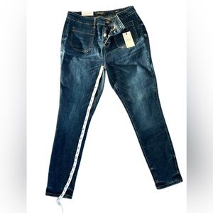 Women's Judy Blue Patch Pocket Skinny Jeans button fly size 15/32 JB88134